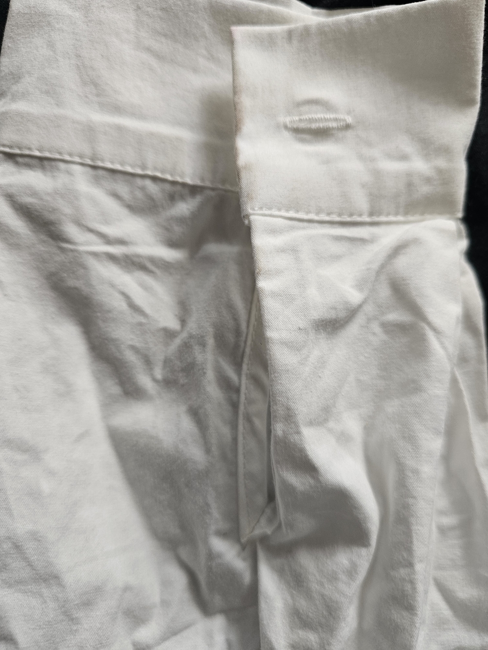 Classic White Button-Down Shirt —crop Women's Tailored Cotton Size M - Picture 3 of 4